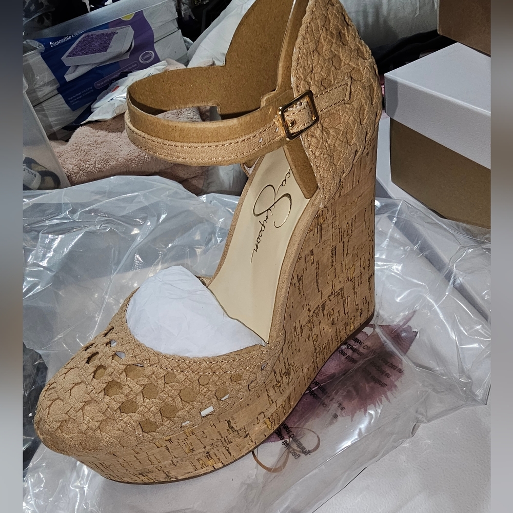 Jessica Simpson Tan Wedge Heels